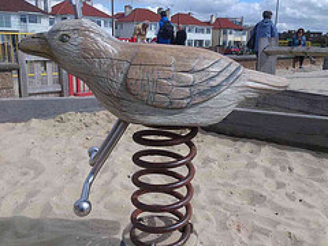 Wooden Seagull Springy Thing